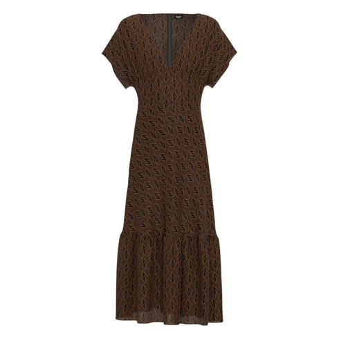 Abito Donna midi con motivo all over Nero Marella- Francavilla Moda